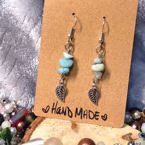 Jadeite Feather Charm Artisan Earrings